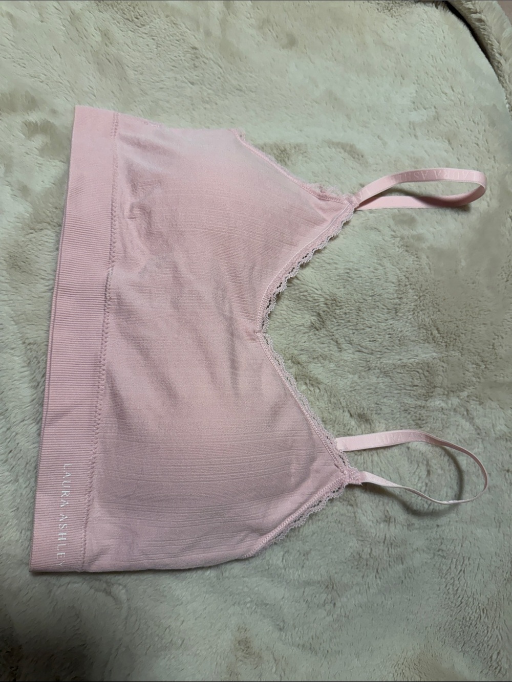 Laura Ashley - Pink Seamless Lace-Trim Bralette
